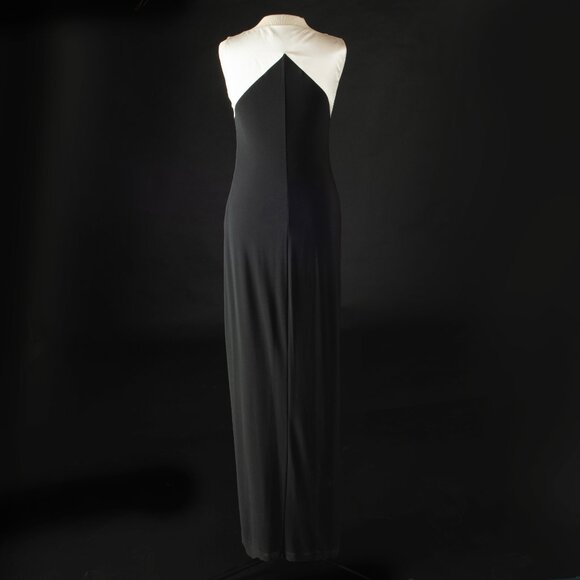Lauren Ralph Lauren Evening Gown Black and White Embroidered Bodice 2 - Picture 3 of 13